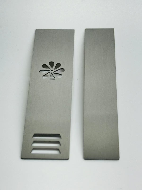 Pair of replacement covers. Stainless steel